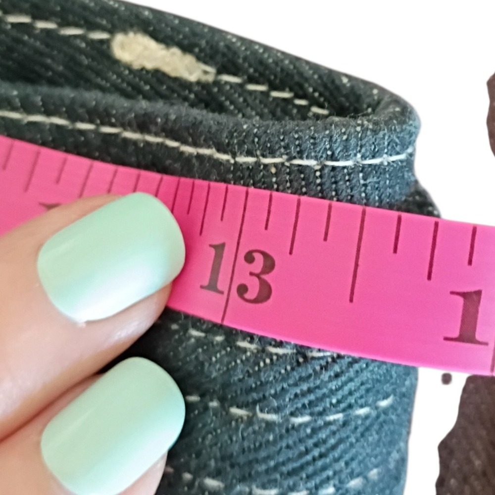 Vintage St Johns Bay Womens Size 4 Denim Skirt Bundle Brown Blue Belted A-Line - Picture 6 of 9